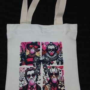 Pop Art Graphic White Tote Bag